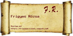 Frigyes Rózsa névjegykártya