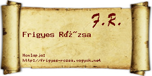 Frigyes Rózsa névjegykártya