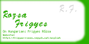 rozsa frigyes business card